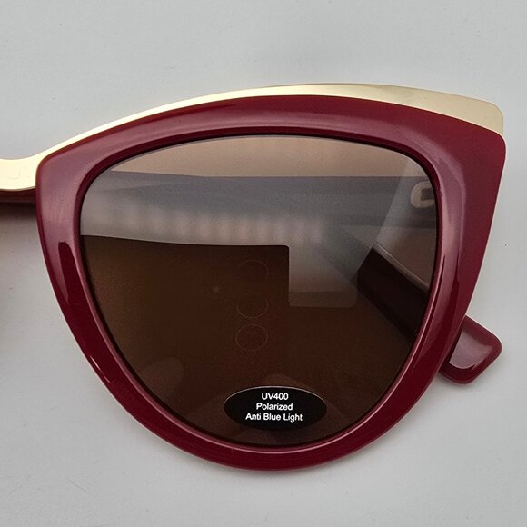 *SOLD* Prive Revaux The Berlin Red Gold Frame Polarized Brown Lens Sunglasses - Picture 13 of 16